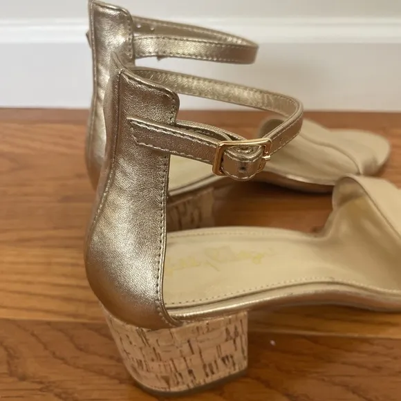 Lilly Pulitzer Gold Leather Wedge Sandals | Casual &amp; Special Event