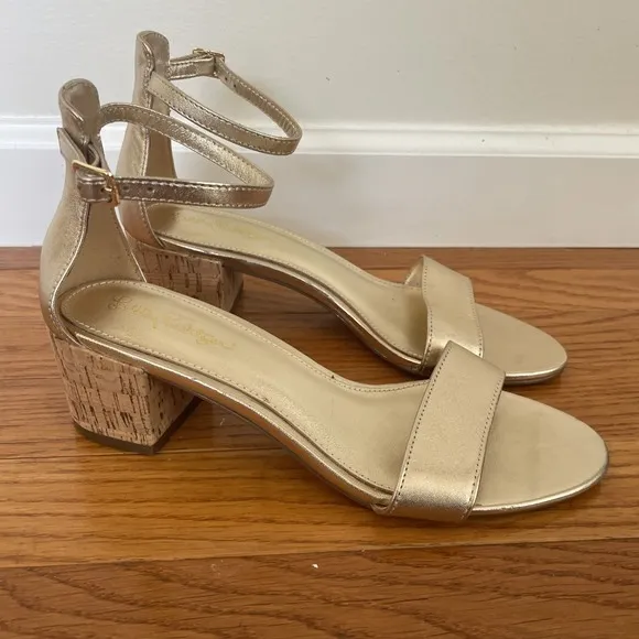 Lilly Pulitzer Gold Leather Wedge Sandals | Casual &amp; Special Event