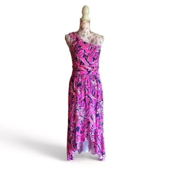 LILLY PULITZER MONICO ONE SHOULDER MIDI DRES