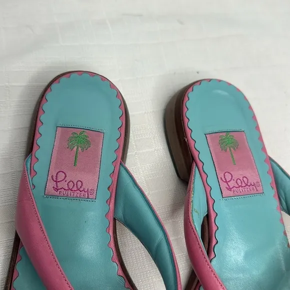 Lilly Pulitzer Princess Dasiy Pink Leather Sandals