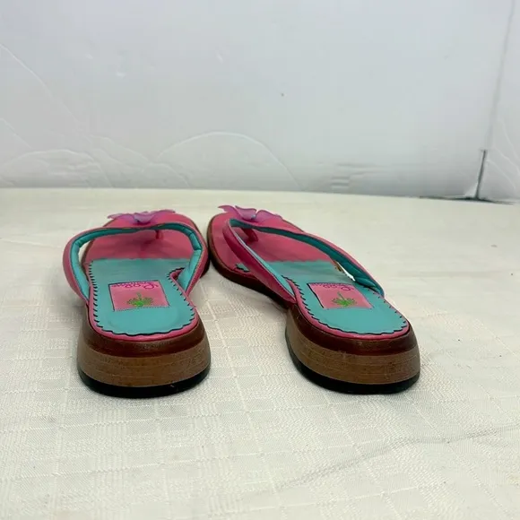 Lilly Pulitzer Princess Dasiy Pink Leather Sandals