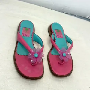 Lilly Pulitzer Princess Dasiy Pink Leather Sandals