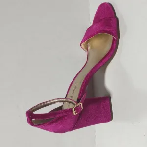 Lily Pulitzer Women's Amber Lynn Blackberry Velvet Block Heel Sandals Size 8.5