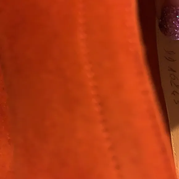 Limited Edition #108 of 500, Salvatore Ferragamo orange Suede lace up shoes