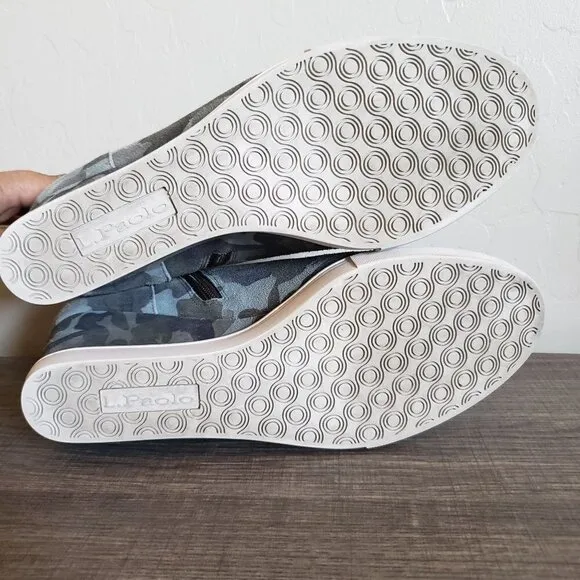 Linea Paolo Anna Slip-On Suede Camouflage Wedge Sneakers Shoes Size Womens 10.5