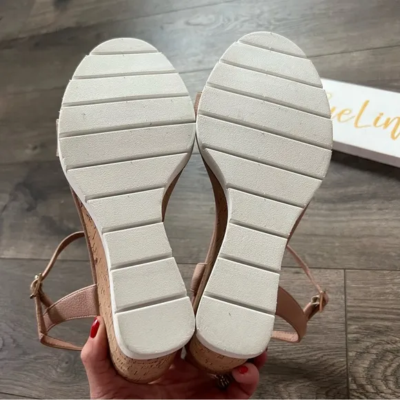 Linea Paolo Cork Wedge Platform Sandals NWOT