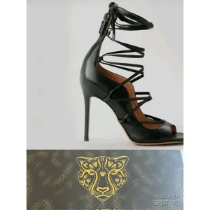 LITA by Ciara Black Strappy Heel Sandal Stiletto Pumps Shoes
