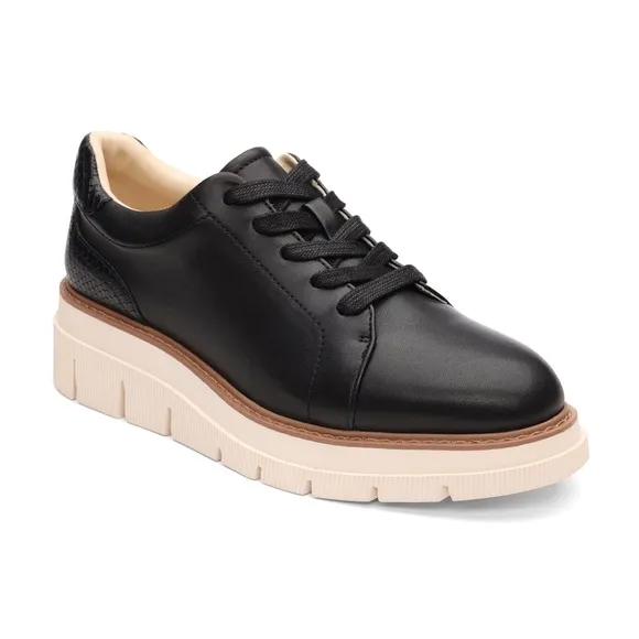 Liverpool Los Ángeles Black Riverside Lace Up Platform With Ridge Sole Leather