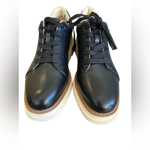 Liverpool Los Ángeles Black Riverside Lace Up Platform With Ridge Sole Leather