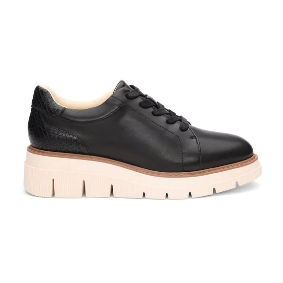 Liverpool Los Ángeles Black Riverside Lace Up Platform With Ridge Sole Leather