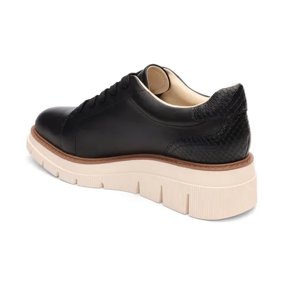 Liverpool Los Ángeles Black Riverside Lace Up Platform With Ridge Sole Leather