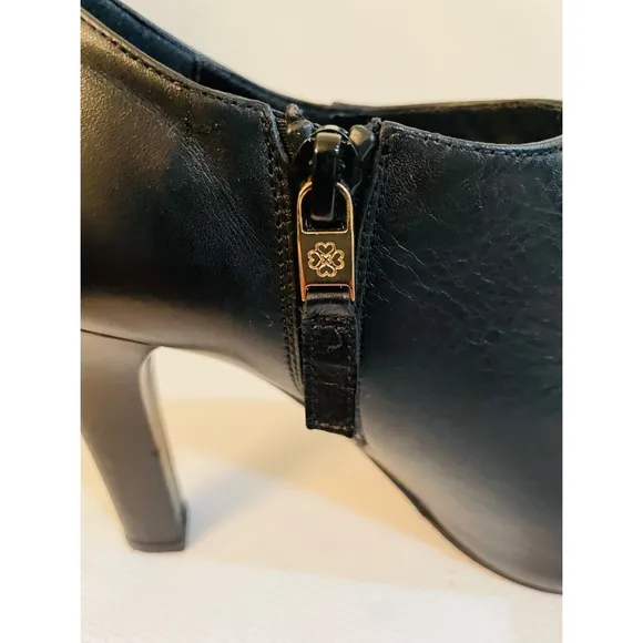 L.K BENNETT LONDON Black Leather Suede Booties Shoes Size 36