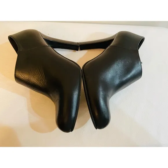 L.K BENNETT LONDON Black Leather Suede Booties Shoes Size 36