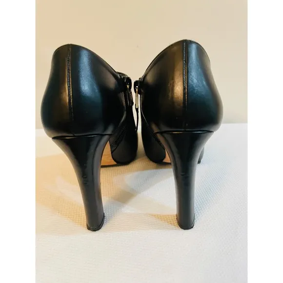 L.K BENNETT LONDON Black Leather Suede Booties Shoes Size 36