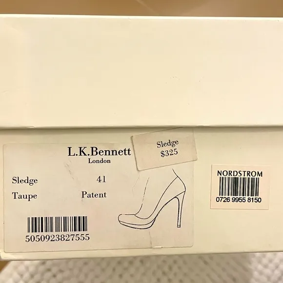 LK Bennett Sledge Beige Patent Platform Courts