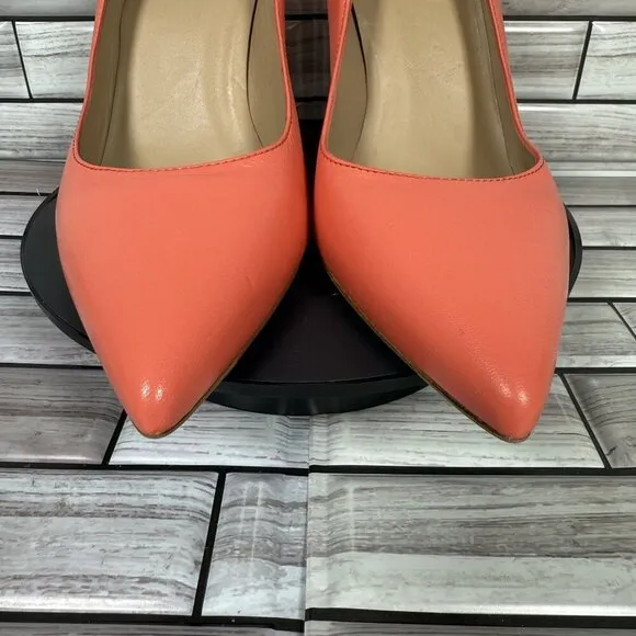 LK Bennett Women's Peach Leather Pointed Toe Pumps Shoe Size 37-NEW