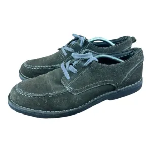 LL Bean Olive Suede Lace Up Oxford Casual Dress Mens 11.5M Shoes EUC