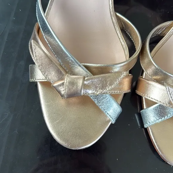 Loeffler Randall Anny Sandal Heel Multi Rose Gold Silver Bow Knot 7
