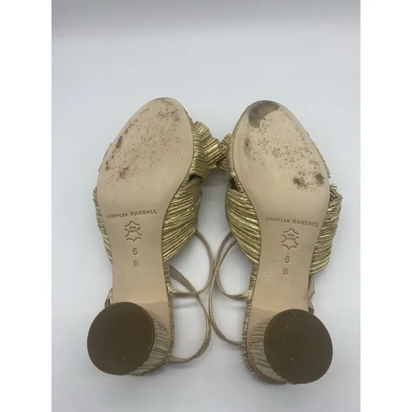 Loeffler Randall Camellia Knotted Heel Sandals Womens Size 6