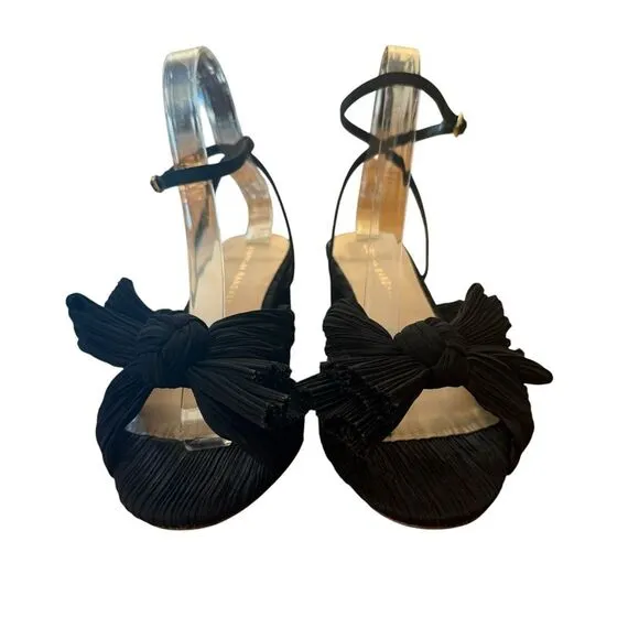 Loeffler Randall Dahlia Knotted Ankle Strap Heeled Sandals Size 8