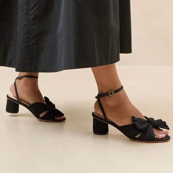 Loeffler Randall Dahlia Knotted Ankle Strap Heeled Sandals Size 8