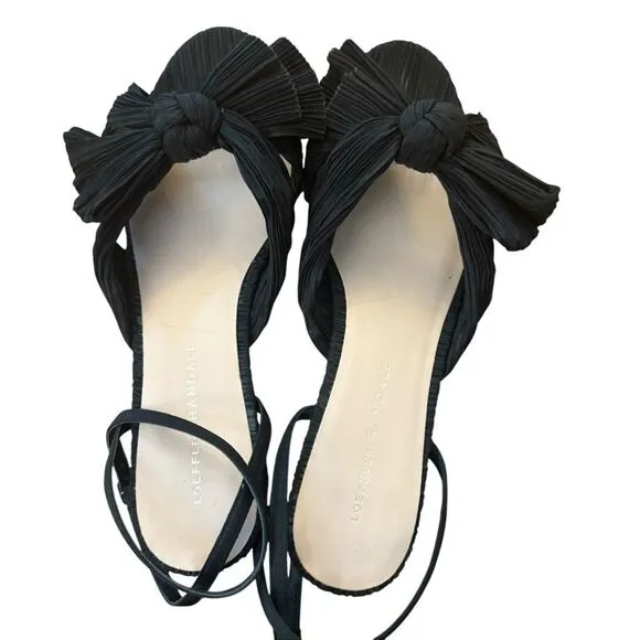 Loeffler Randall Dahlia Knotted Ankle Strap Heeled Sandals Size 8