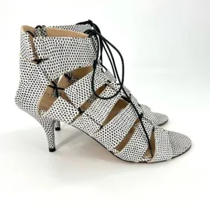 Loeffler Randall Luiza Lizard Print Lace-Up Gladiator Heeled Sandals 9