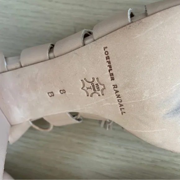 Loeffler Randall Luz Tassel Lace Up Leather Sandals in Beige