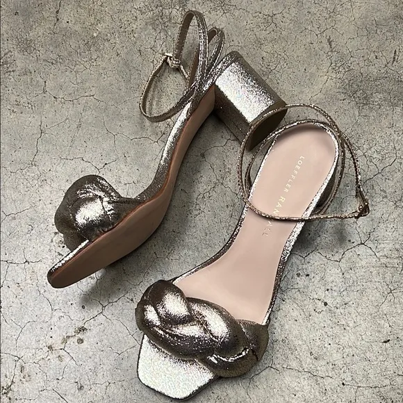 Loeffler Randall Metallic Block Heel Sandals