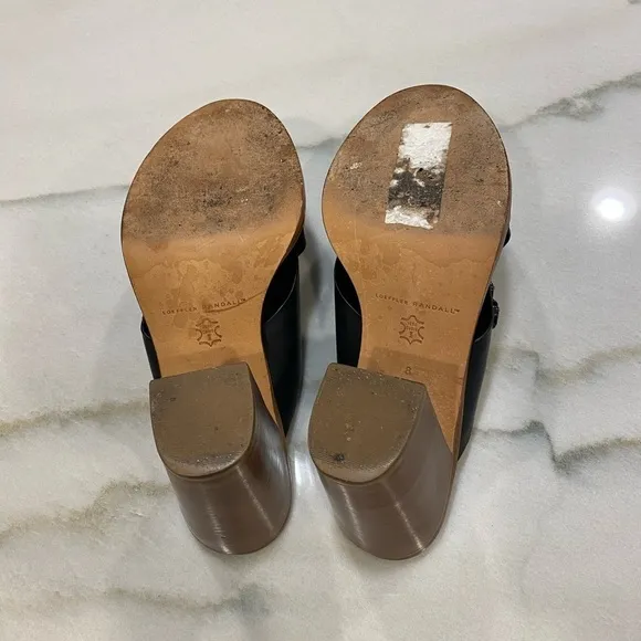 Loeffler Randall Sandals size 8 Black Jeweled Block Heel