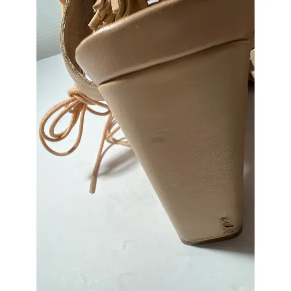 Loeffler Randall Tan Fringe Sandals