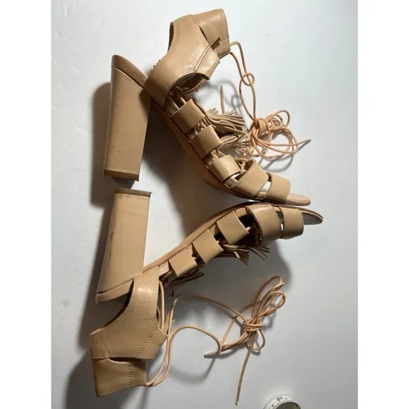 Loeffler Randall Tan Fringe Sandals