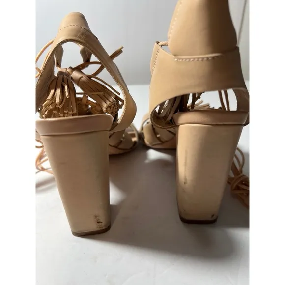 Loeffler Randall Tan Fringe Sandals