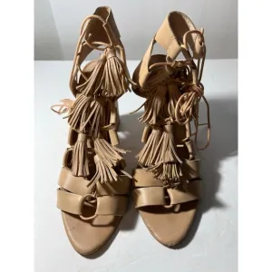 Loeffler Randall Tan Fringe Sandals