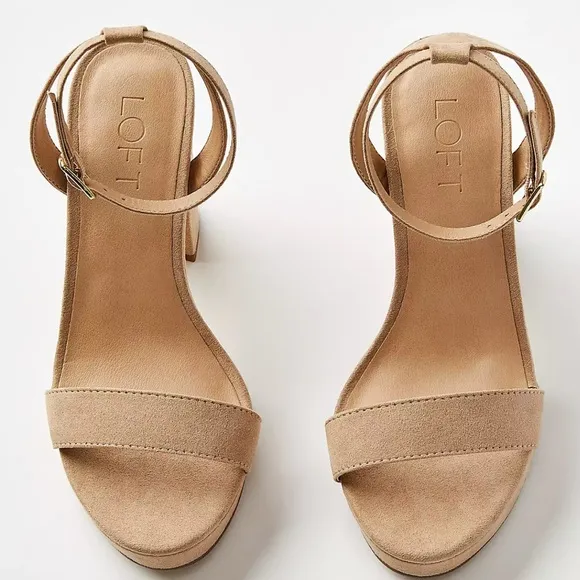 LOFT Ankle Strap Block Heel Sandals size 8.5