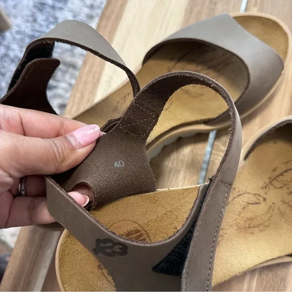 Loints of Holland Baarlo Leather Wedge Heel Sandals Size 40