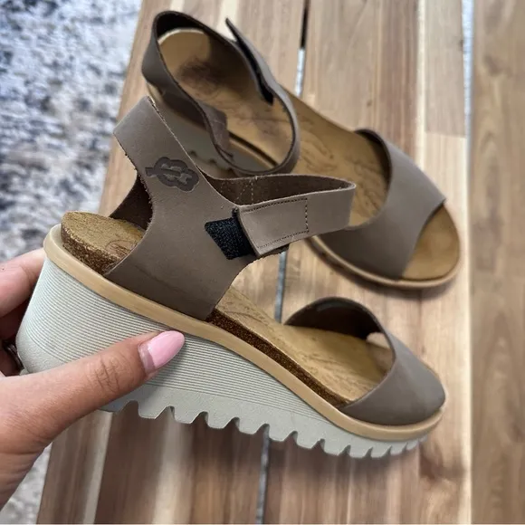 Loints of Holland Baarlo Leather Wedge Heel Sandals Size 40