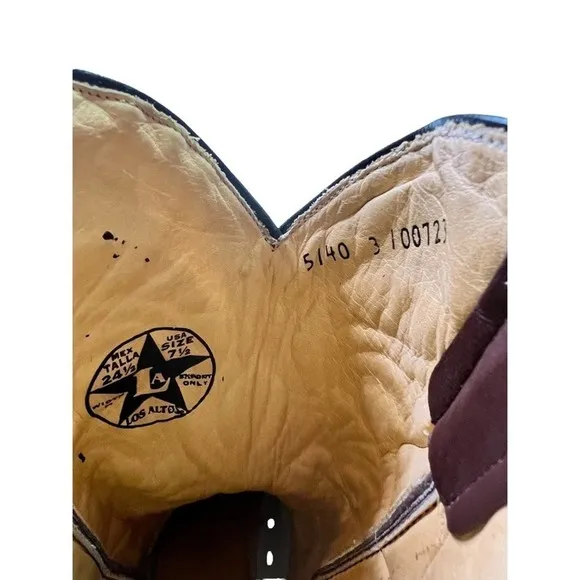 Los Altos Cowboy Brown Cowboy Boots 7.5. #008