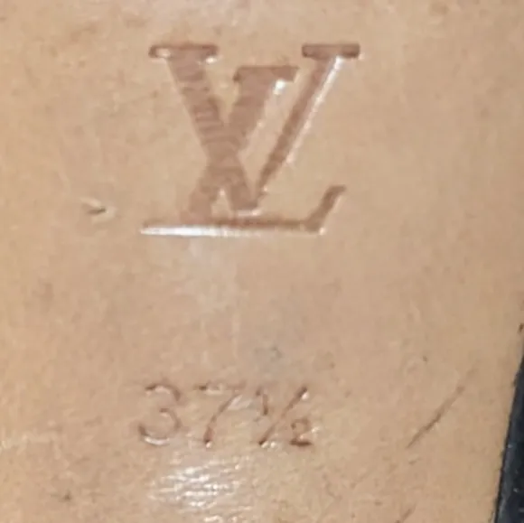 Louis Vuitton silver metallic heel sandals