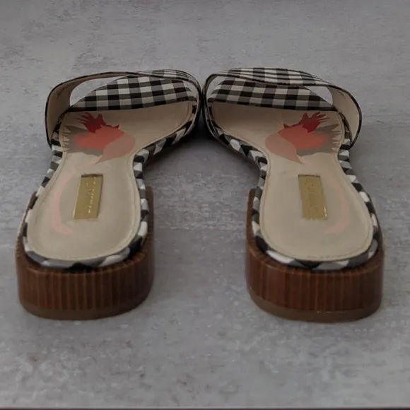 Louise et Cie 'Aydia' Slide Sandals in Gingham 8.5 New In Box!