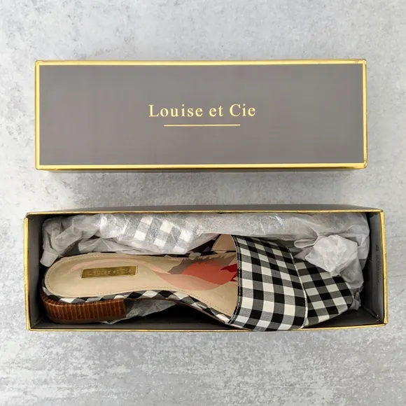 Louise et Cie 'Aydia' Slide Sandals in Gingham 8.5 New In Box!