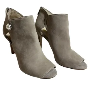 Louise Et Cie Illisa Grey Suede Peep-toe high heel booties size 8