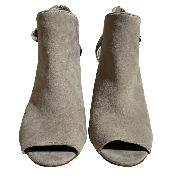 Louise Et Cie Illisa Grey Suede Peep-toe high heel booties size 8