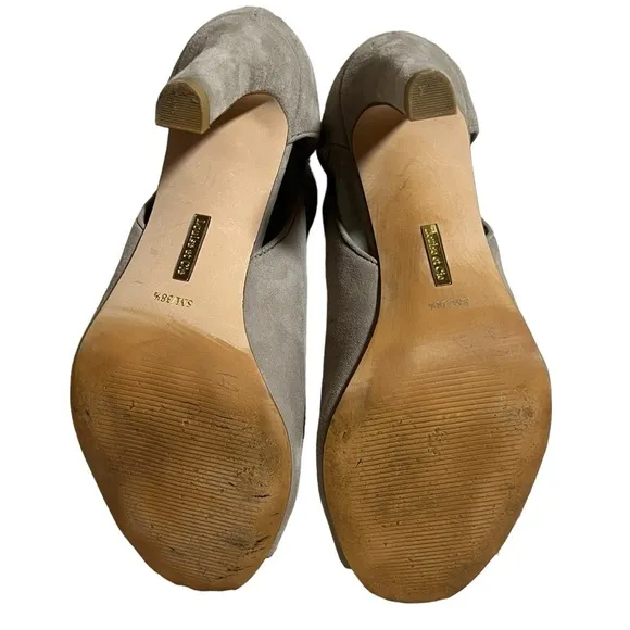 Louise Et Cie Illisa Grey Suede Peep-toe high heel booties size 8