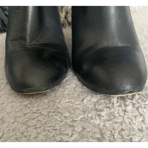 Louise Et Cie Lo-Theron Black Ankle Boots Size 8.5 Big Now Block Heel