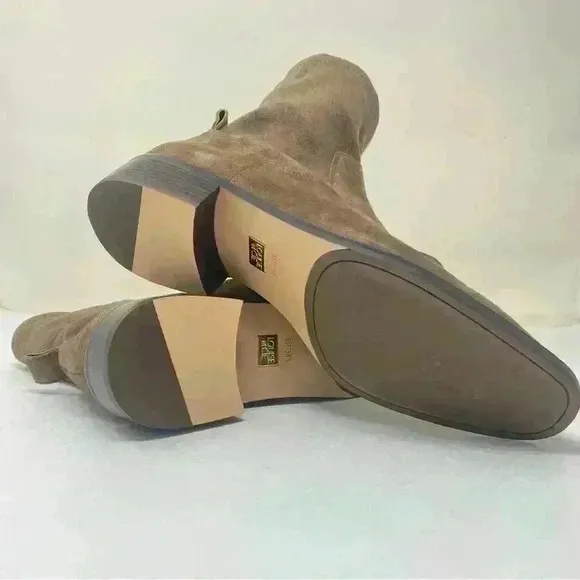 Louise Et Cie Silko Suede Block Heel Booties Tan Sz 8 soft pull-on boots