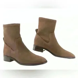 Louise Et Cie Silko Suede Block Heel Booties Tan Sz 8 soft pull-on boots