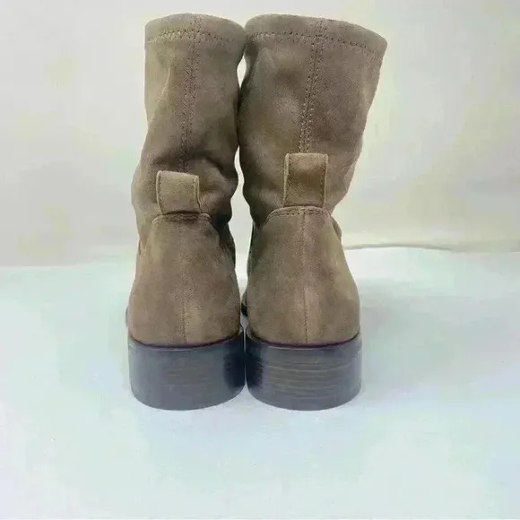 Louise Et Cie Silko Suede Block Heel Booties Tan Sz 8 soft pull-on boots