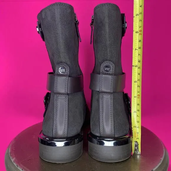 Louise Et Cie Tandy Storm Gray Suede Moto Boot Sz 9