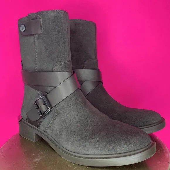 Louise Et Cie Tandy Storm Gray Suede Moto Boot Sz 9